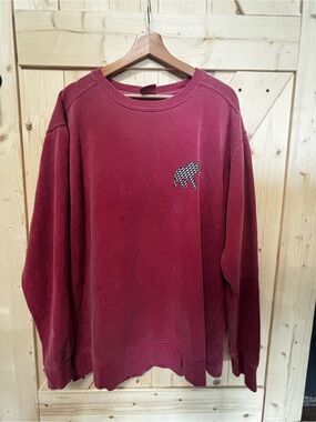 Unisex Crewneck Tusk Wear Sweatshirt in Crimson with Elephant